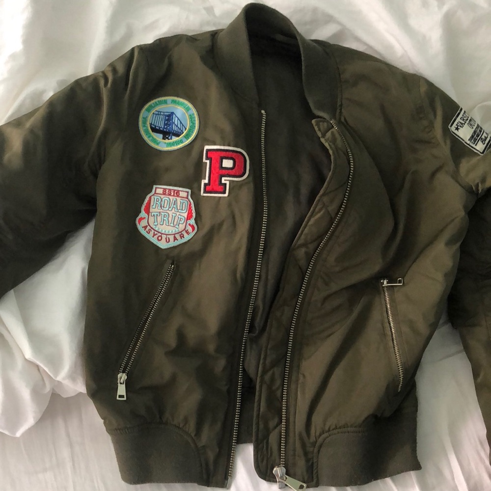army green bomber jacket